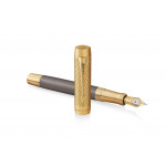 Parker Duofold Pioneers Collection Fountain Pen - Grey Arrow Gold Trim - Picture 1